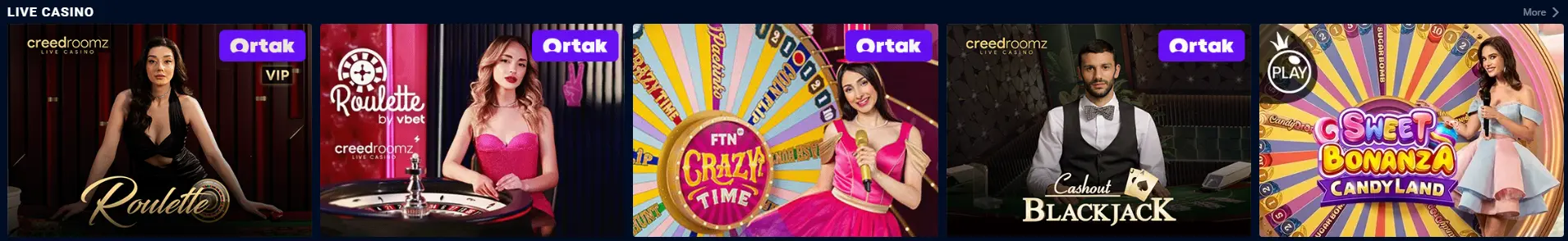 Tables de jeux en direct sur VBet